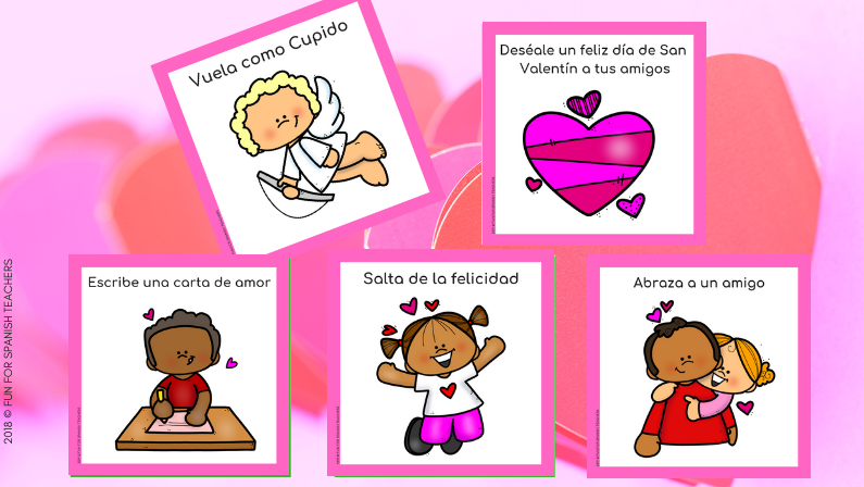 VALENTINES MOVEMENT CARDS IN SPANISH