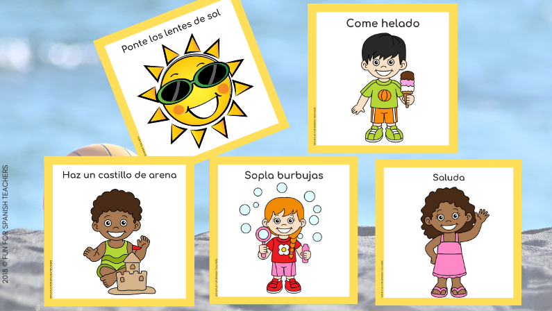 SUMMER MOVEMENT CARDS IN SPANISH